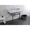 Kingston Brass 36 Carrara Marble Console Sink with Brass Legs, Marble WhitePolished Chrome LMS3630MB1 - alternate 3